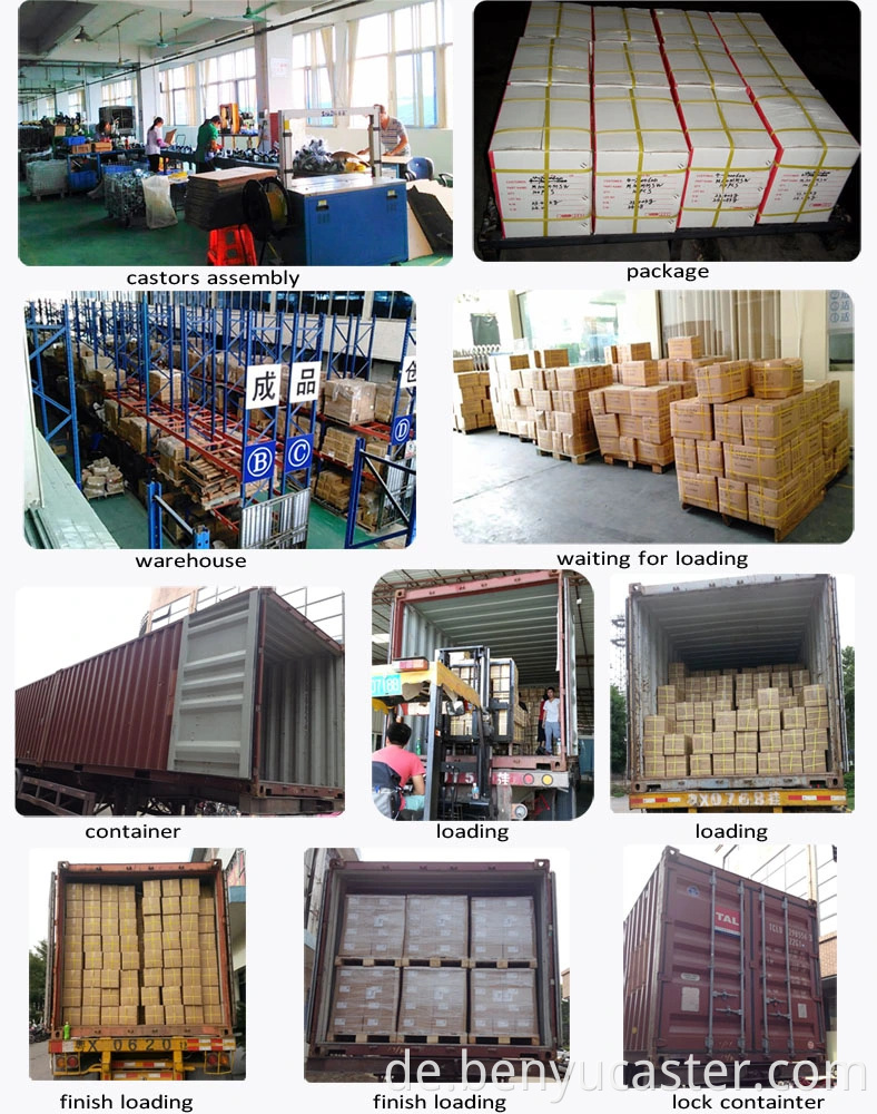 Mittelschwere pu Truckle schwarzes Rad mit totaler Bremse